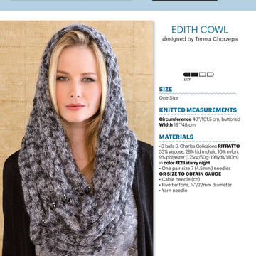 Stacy Charles Fine Yarns Edith Cowl Knitting Pattern