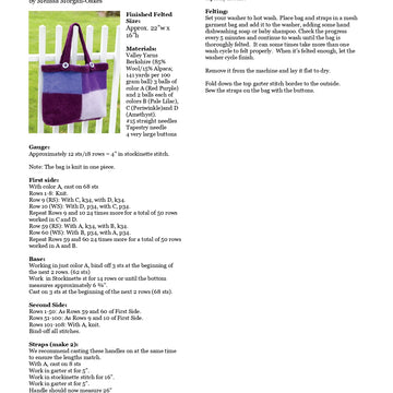 Valley Yarns 154D Big Vermont Felted Bag (Free)