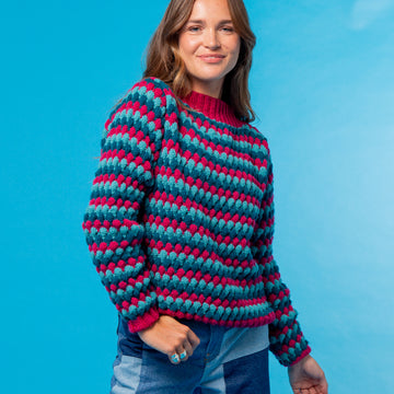 Paintbox Yarns Be Bold Bubble Stitch Sweater Knitting