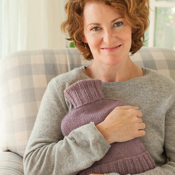 Churchmouse Studio Hot Water Bottle Cozy in Rowan Kid Classic/Classic Elite Eco Duo