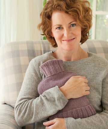 Churchmouse Studio Hot Water Bottle Cozy in Rowan Kid Classic/Classic Elite Eco Duo