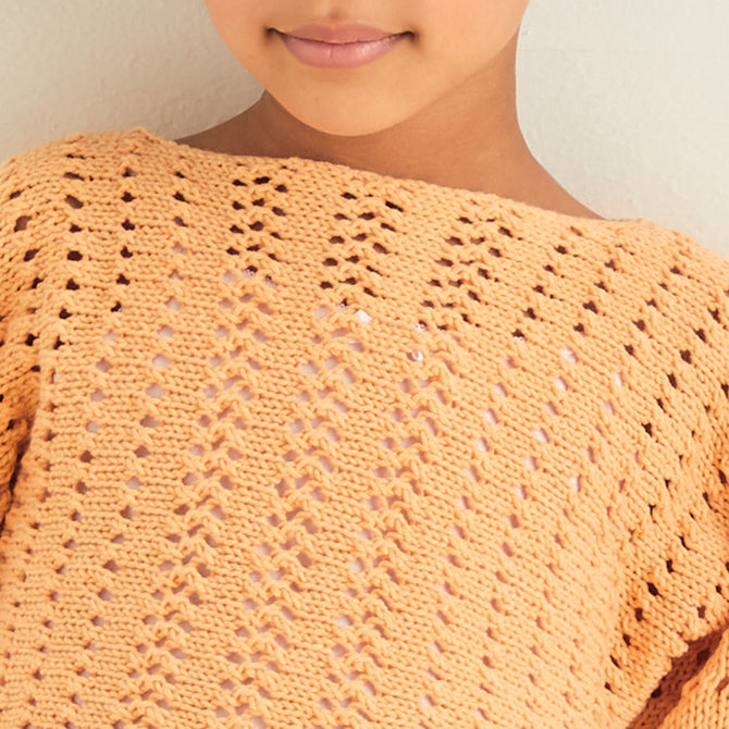 Sirdar Lace Mesh Pullover Jumper Knitting Pattern