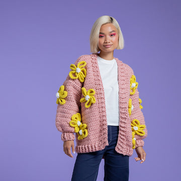 Paintbox Yarns Sunshine and Daisies Cardigan Crochet Pattern