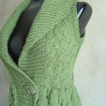#111 Long Lace Shawl-Collared Vest