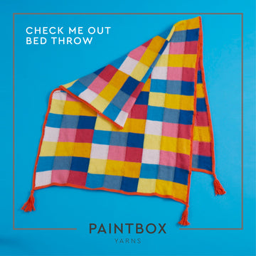 Paintbox Yarns Check Me Out Bed Throw Knitting Pattern