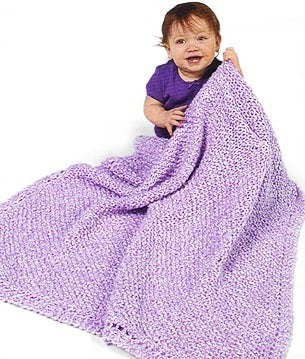 Crochet Diagonal Pattern Baby Blanket in Lion Brand Homespun PDF