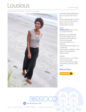 Berroco Lousious Jumper Knitting Pattern