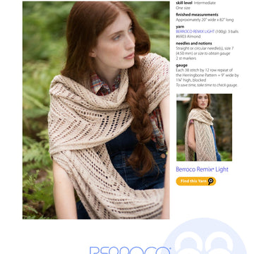 Berroco Spruce Head Stole Wrap Knitting Pattern