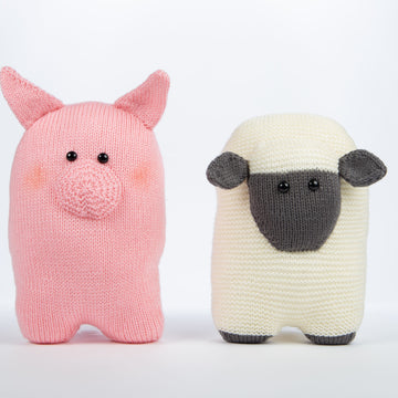 Deramores Sheep and Pig Cushions Toy Knitting Pattern