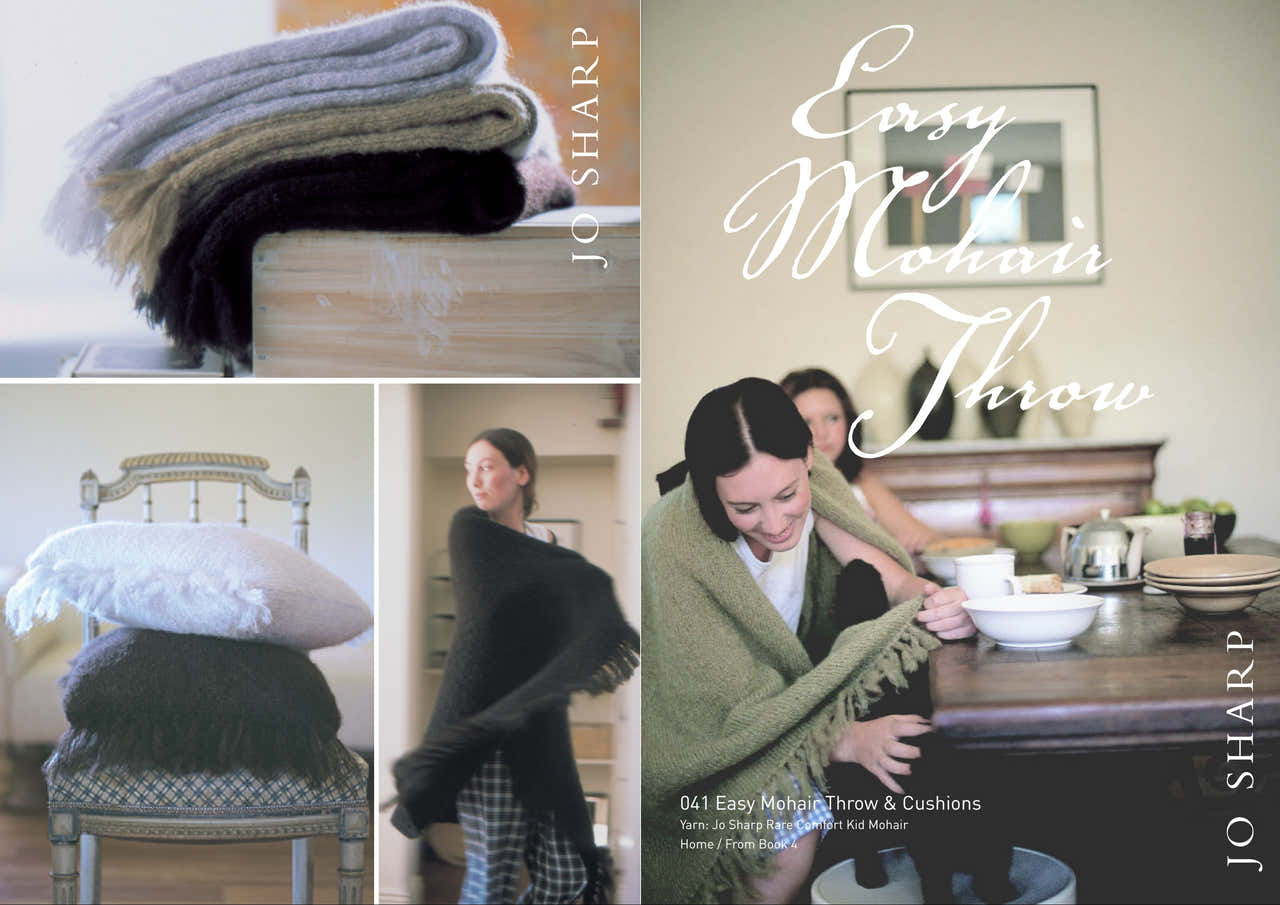 Jo Sharp Easy Mohair Throw & Cushion Knitting Pattern