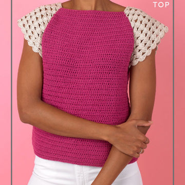 Paintbox Yarns Charming Cap Sleeve Top Crochet Pattern