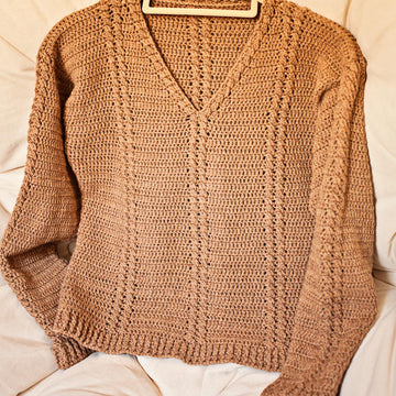 Cable V-neck Sweater