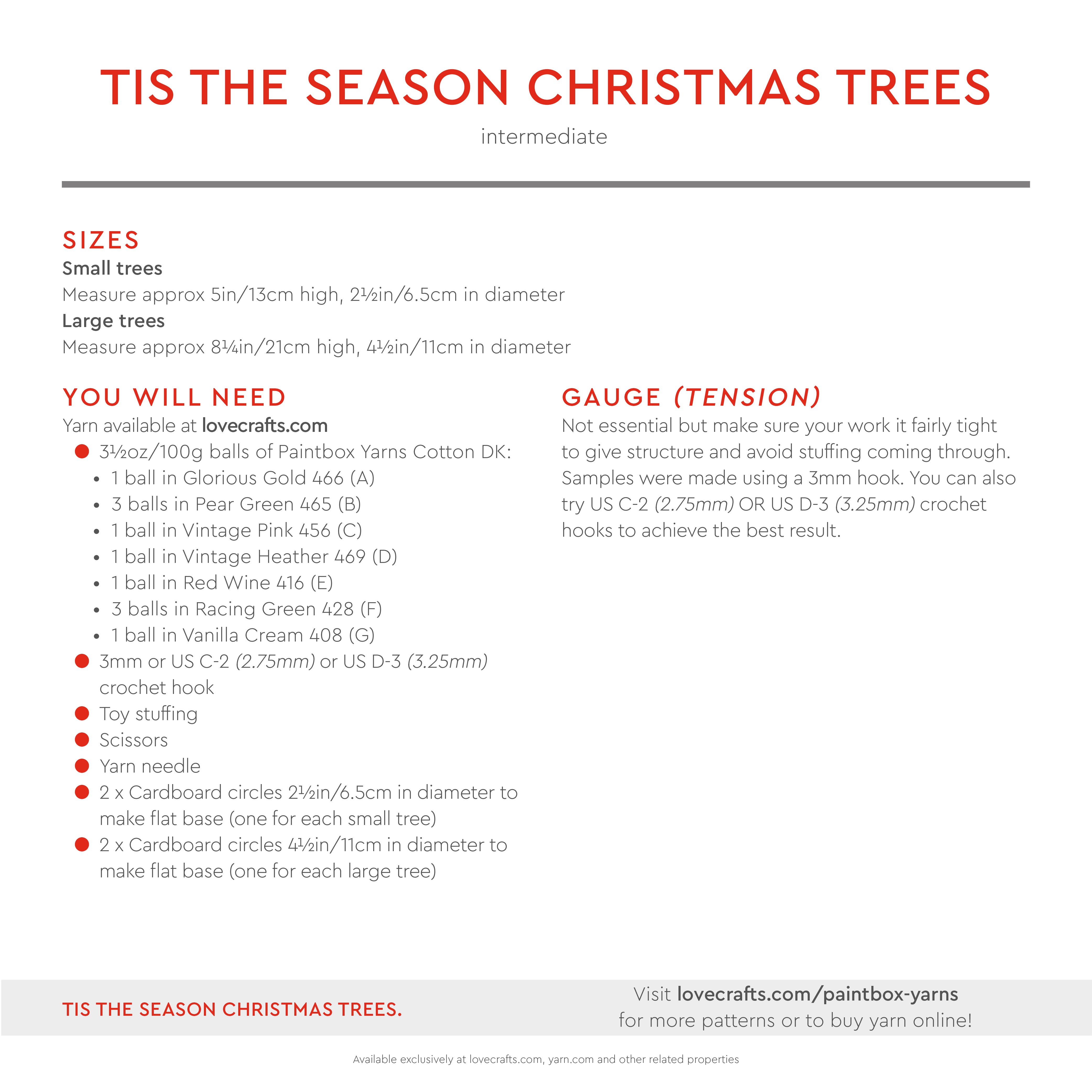 Paintbox Yarns Tis the Season Christmas Trees Crochet Pattern