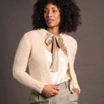 Fleming In Rowan Alpaca Sparkle Cardigan Knitting Pattern