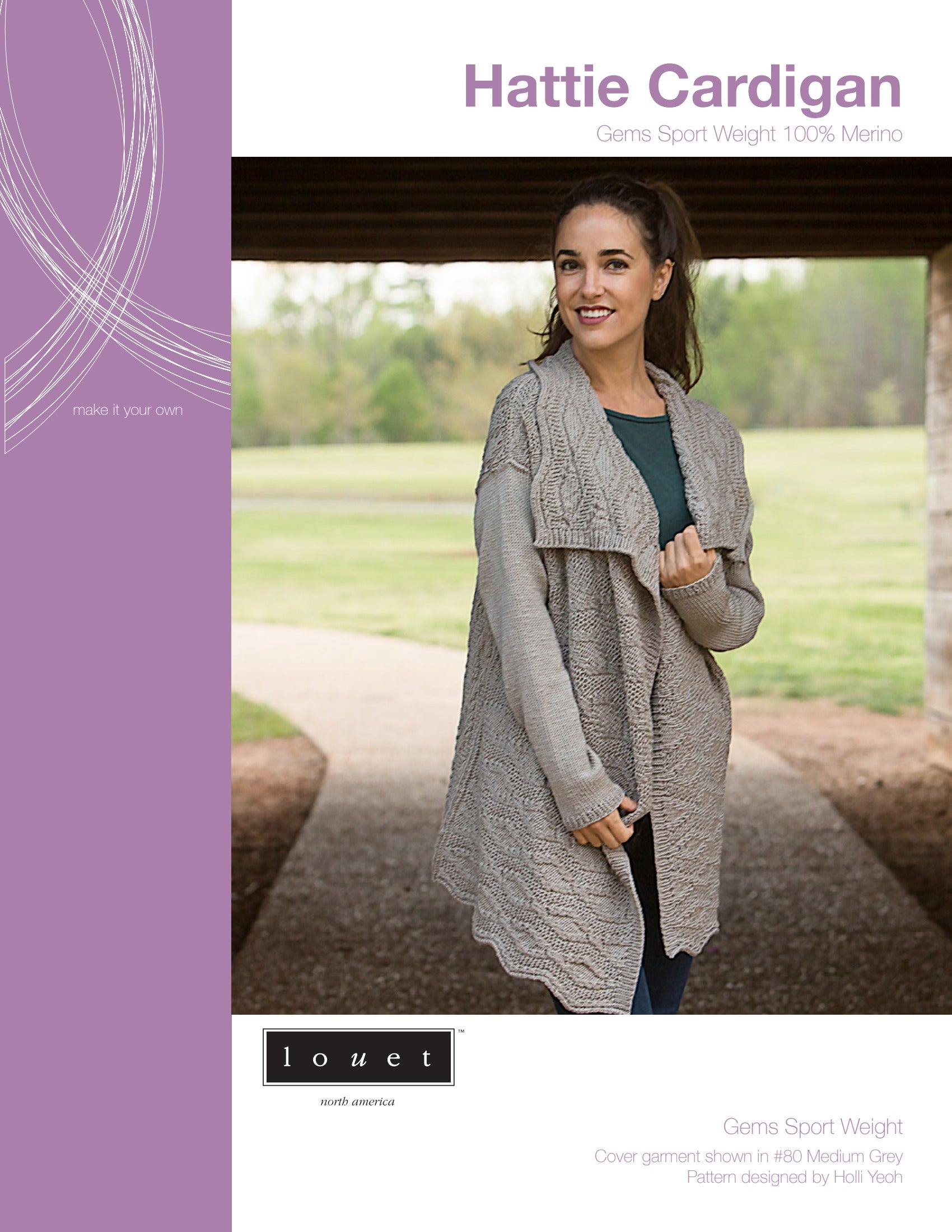 Louet Hattie Cardigan Knitting Pattern