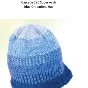 Blue Gradation Hat Knitting Pattern