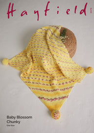 Hayfield Petal Pom Pom Blanket Knitting Pattern
