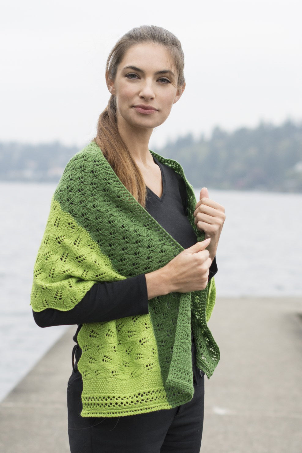 Cascade Yarns FW Leafy Transitions Wrap Knitting Pattern