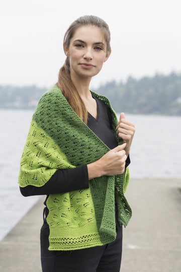 Cascade Yarns FW Leafy Transitions Wrap Knitting Pattern