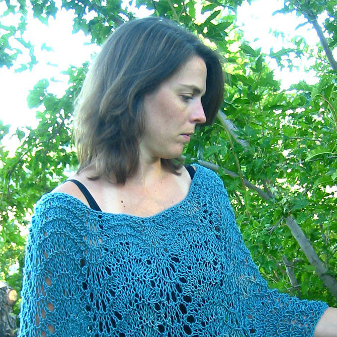 Knitting Pure & Simple Easy Lace Poncho Pattern