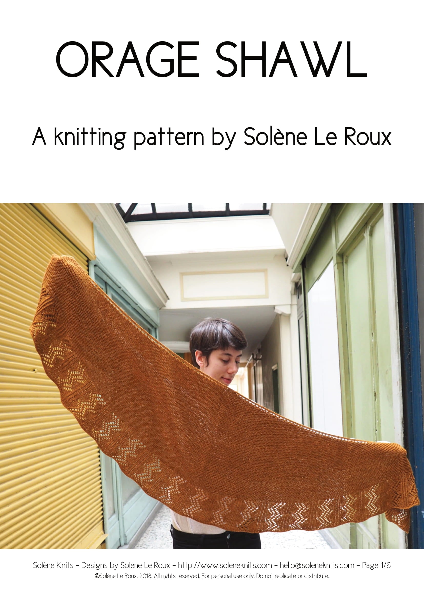 SolÃƒÂ¨ne Knits Orage Shawl Wrap Knitting Pattern