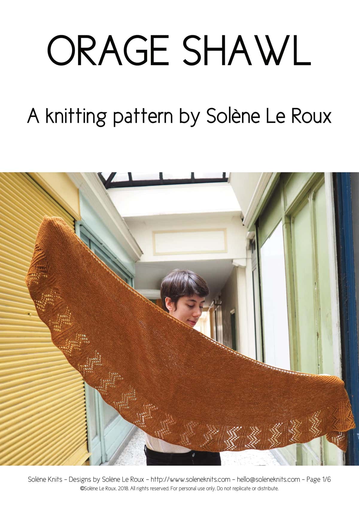 SolÃƒÂ¨ne Knits Orage Shawl Wrap Knitting Pattern