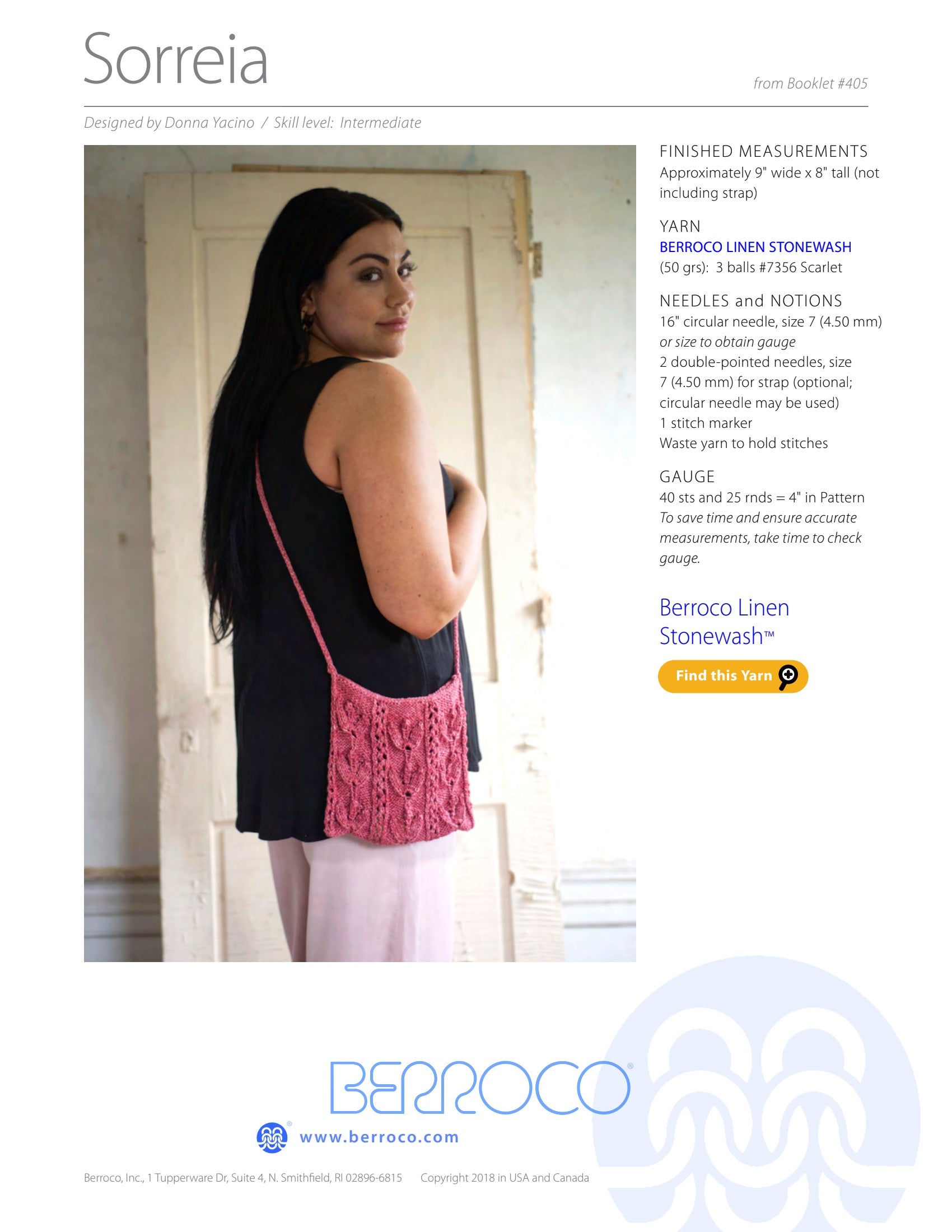 Berroco Sorreia Bag Knitting Pattern