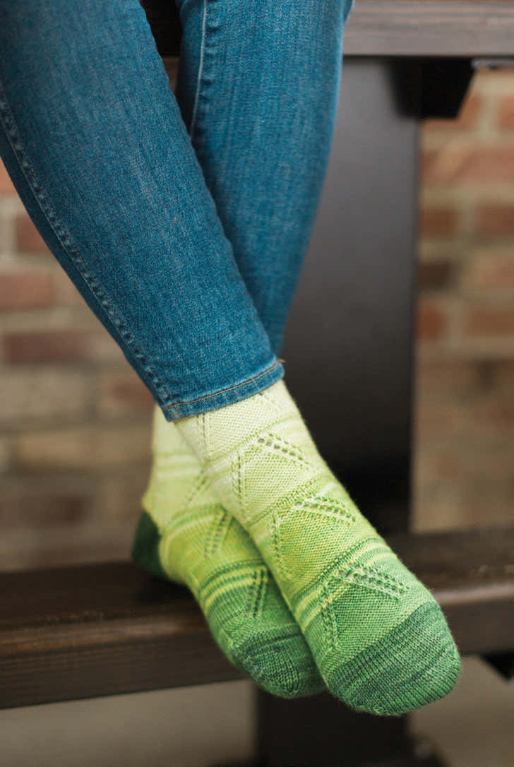SweetGeorgia Unfurling Leaves Socks Knitting Pattern
