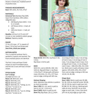 Universal Yarn Surf 'n Stripe Jumper Knitting Pattern
