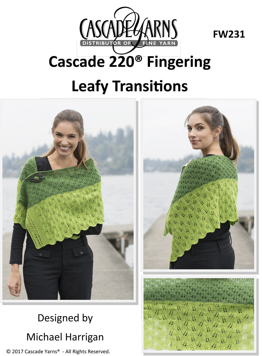 Cascade Yarns FW Leafy Transitions Wrap Knitting Pattern
