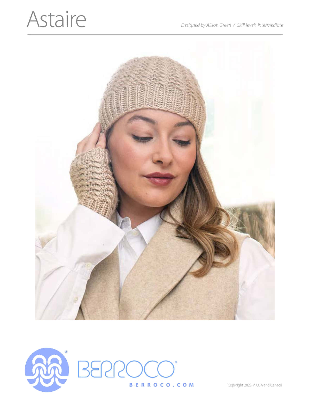 Astaire Hat and Mittens Knitting Pattern