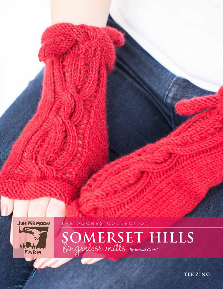 Somerset Hills Fingerless Mitts in Juniper Moon Tenzing - PDF