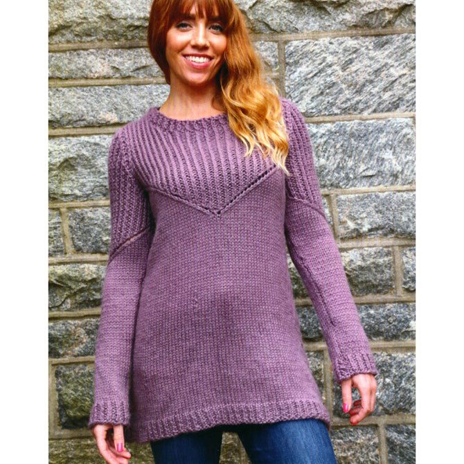 Plymouth Yarn 3001 Women's Cabled Rib Tunic Knitting Pattern