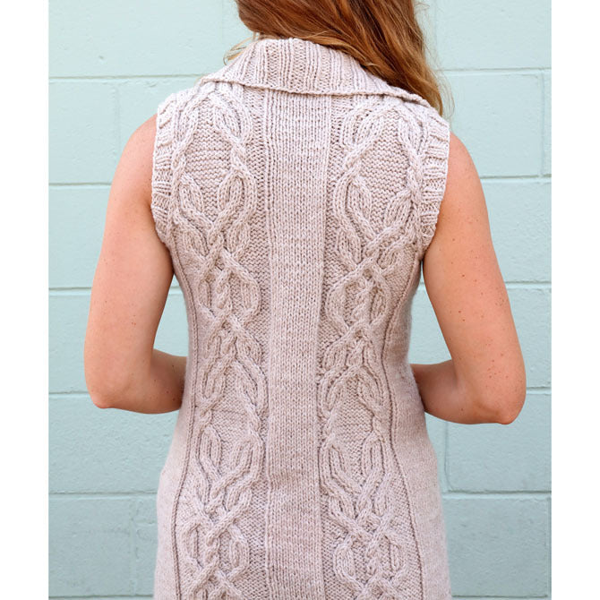 Plymouth Yarn Women's Long Cabled Vest Knitting Pattern