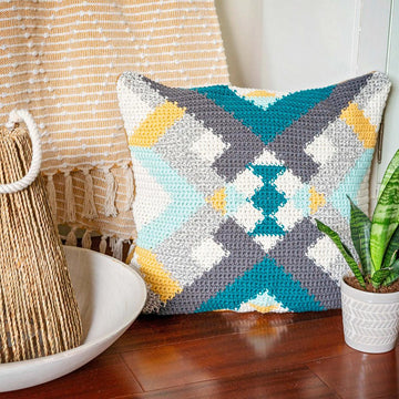 Crocheted Quilt Pillow Cover