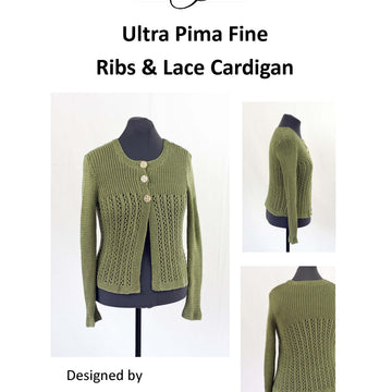 Cascade Yarns FW Ribs & Lace Cardigan Knitting Pattern