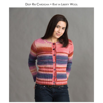 Classic Elite Yarns Deep Rib Cardigan Knitting Pattern