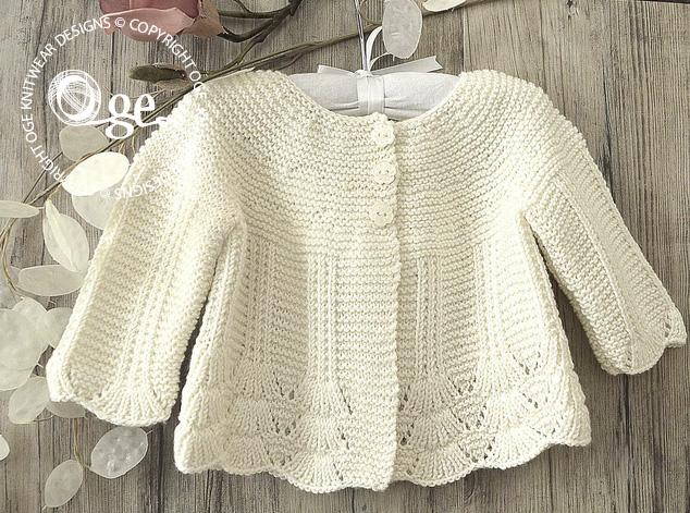 Shell Border Baby Cardigan - P097