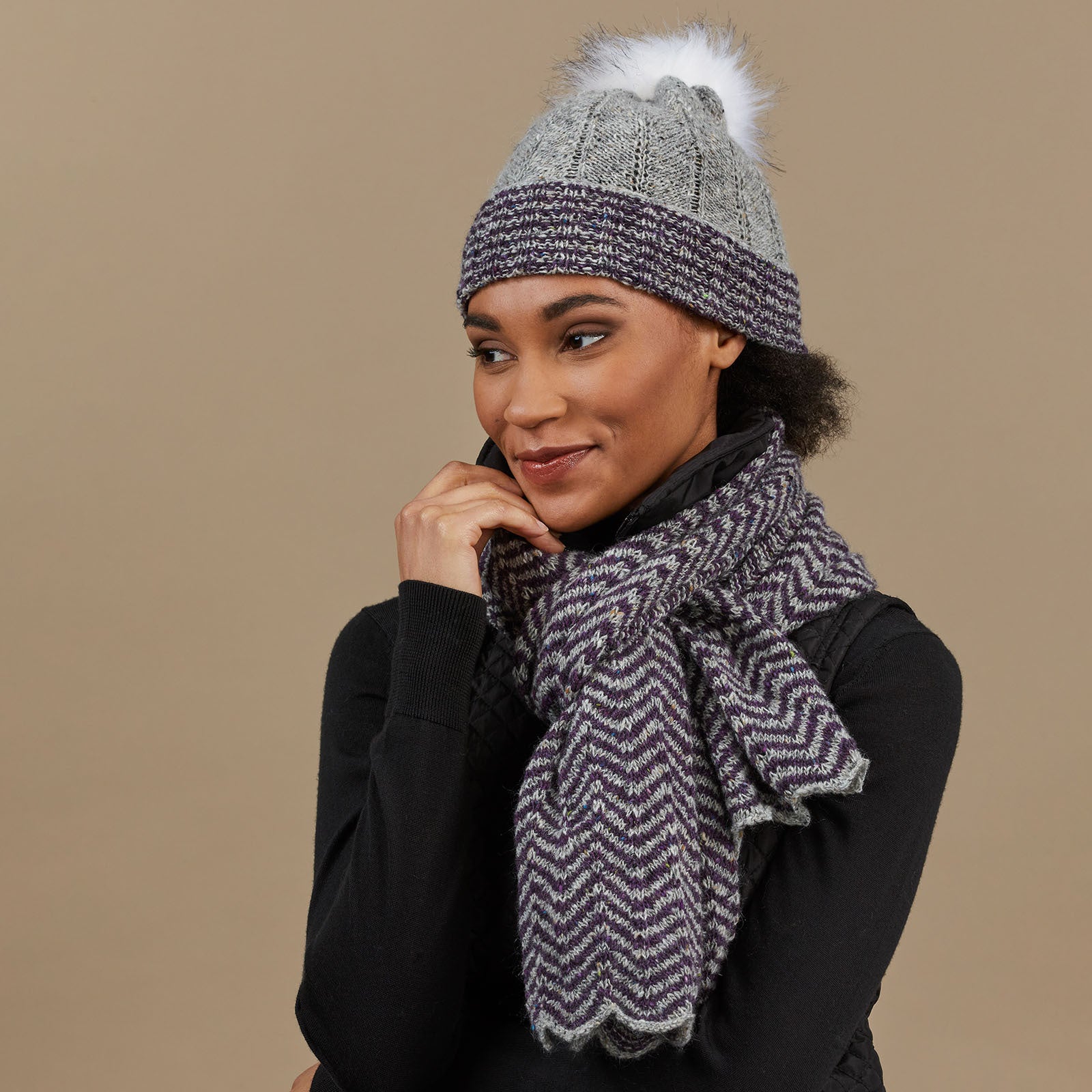 Tahki Yarns Fernley Hat Scarf Knitting Pattern