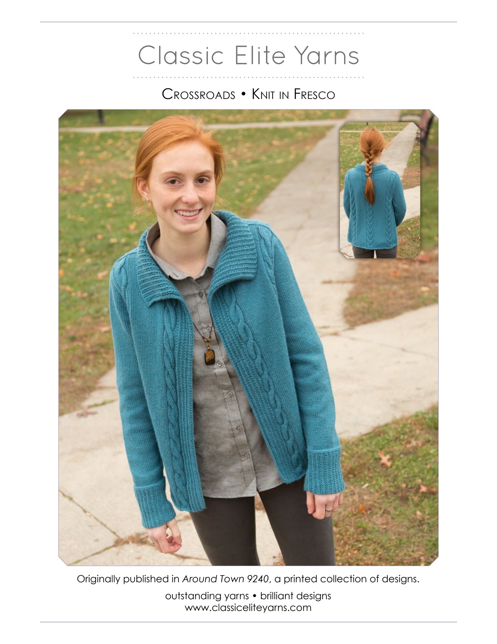 Classic Elite Yarns Crossroads Cardigan Knitting Pattern