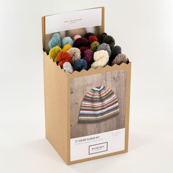 Blue Sky Fibers 21 Color Slouch Knit Kit on a String