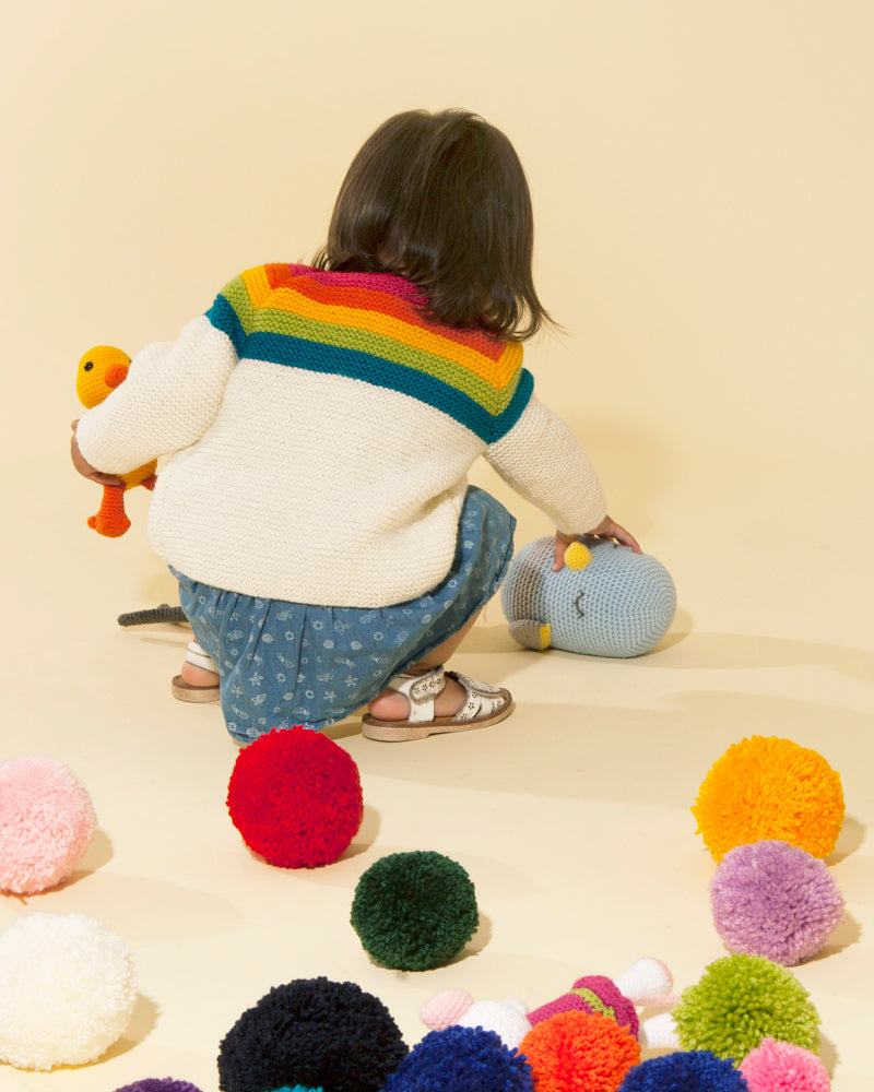Paintbox Yarns Rainbow Cardigan Knitting Pattern