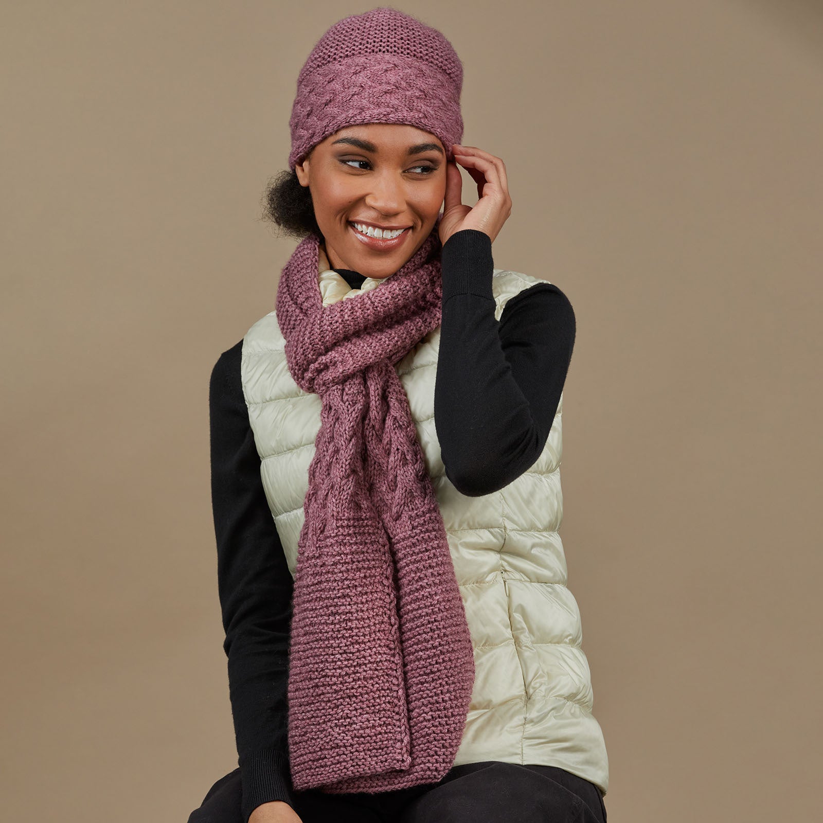 Tahki Yarns Crystal Bay Hat Scarf Knitting Pattern