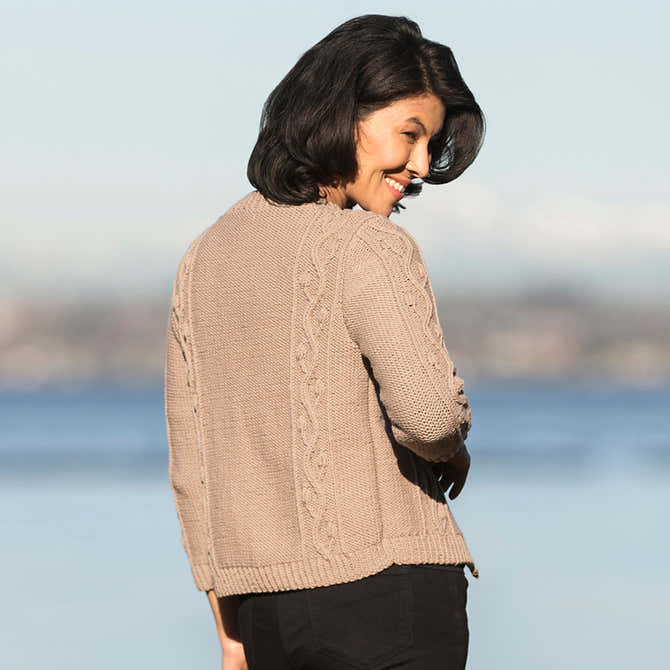 Cascade Yarns W Budded Vine Cardigan Knitting Pattern
