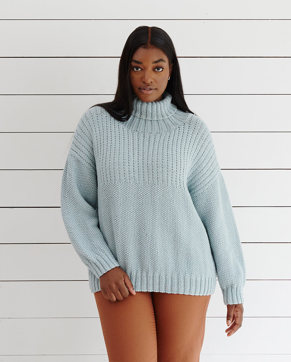 Knitting Sweater Pattern PDF – Debbie Bliss Rib Yoke Sweater