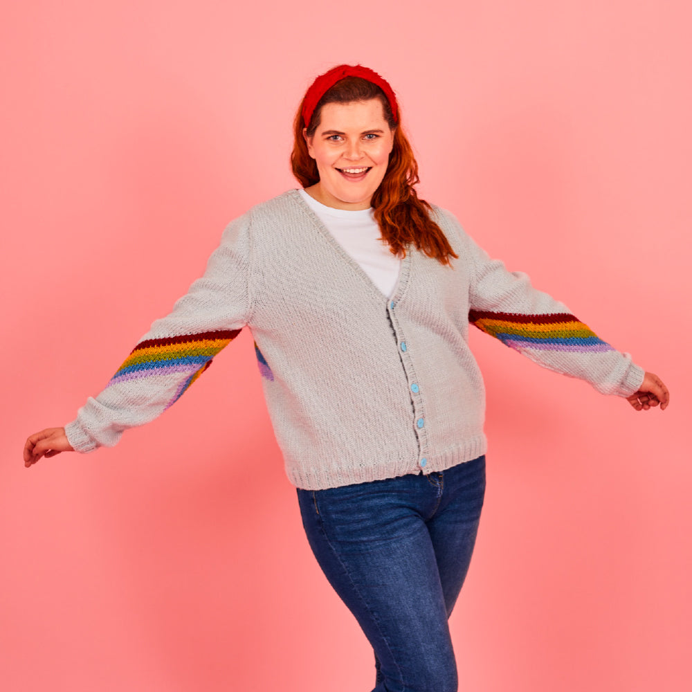 Paintbox Yarns Cosy Rainbow Cardigan Knitting Pattern