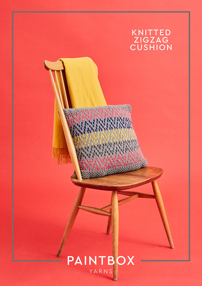 Paintbox Yarns Knitted Zigzag Cushion Pattern