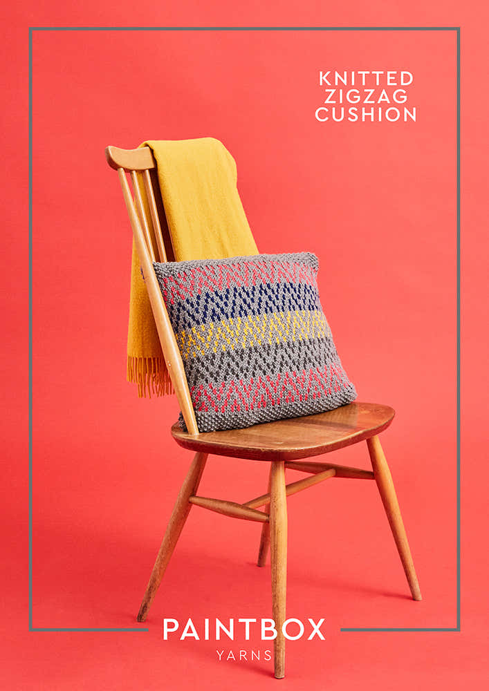 Paintbox Yarns Knitted Zigzag Cushion Pattern