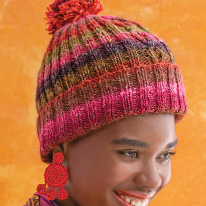 Noro Diamond Rib Hat Knitting Pattern