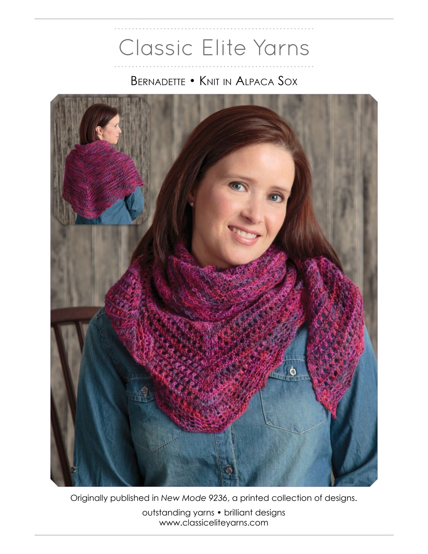 Classic Elite Yarns Bernadette Wrap Knitting Pattern